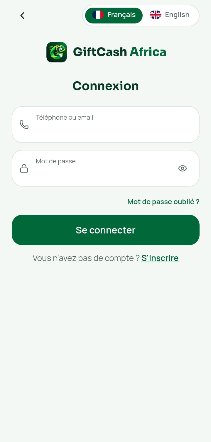 Écran de connexion