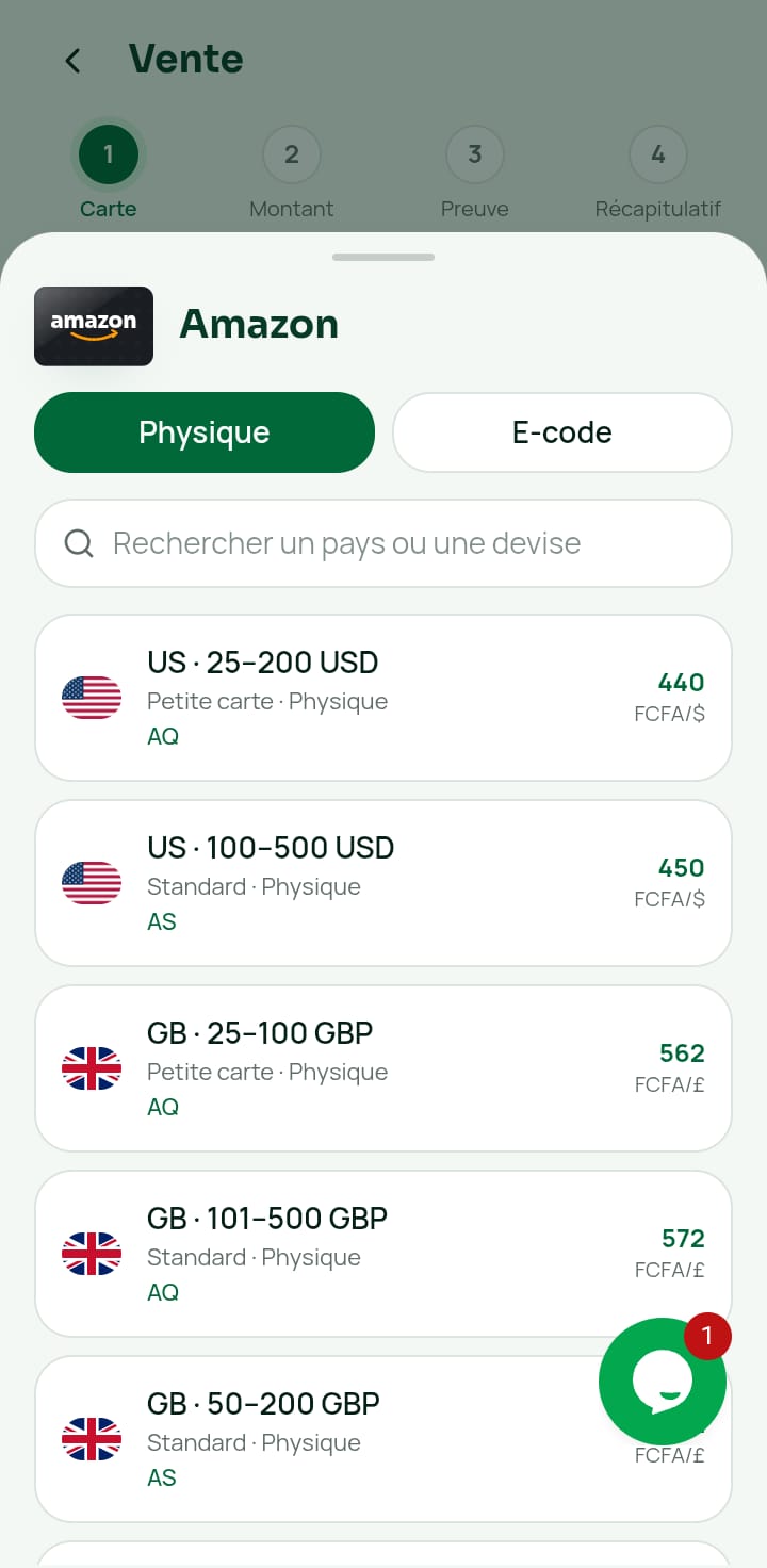 Barème par région et tranche de montant